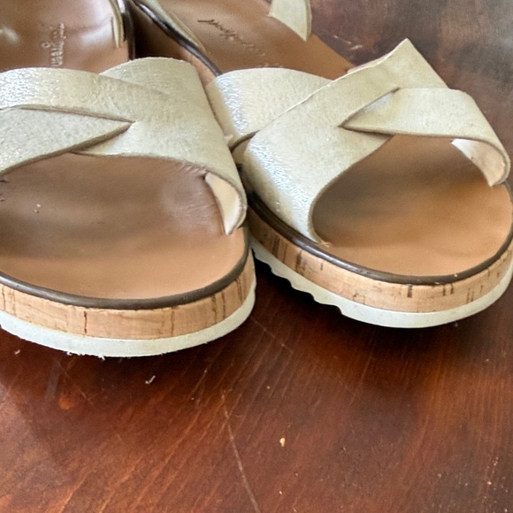 Paul Green Cream Crossover Platform Sandals with Ankle Strap - Picture 6 of 8